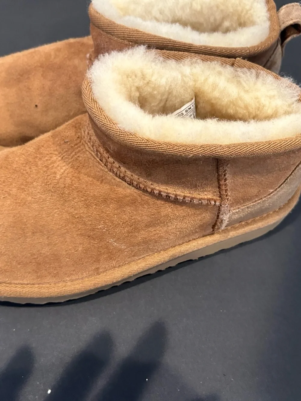 UGG Chestnut Suede Shearling Ankle Booties